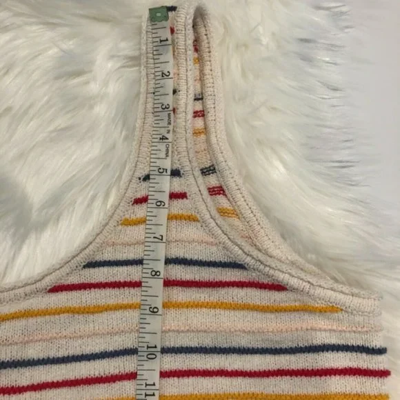 Madewell Womens Beige Striped Sleeveless Scoop Neck Tank Sweater Size 2X Plus - Picture 12 of 12